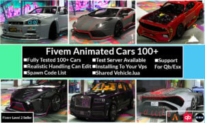 create the latest premium 100 animated car pack for fivem Tebex FiveM Store